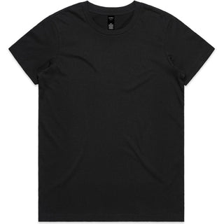 AS Colour 4001 Wo's Maple Tee - Front View | color:Black|view:front