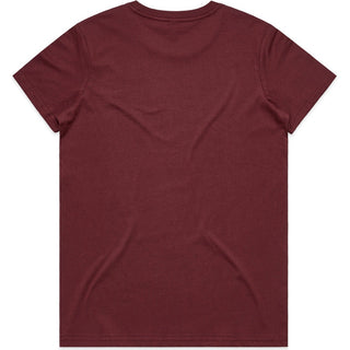 AS Colour 4001 Wo's Maple Tee - Back View | color:Burgundy|view:back