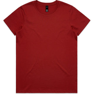 AS Colour 4001 Wo's Maple Tee - Front View | color:Cardinal|view:front