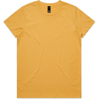 AS Colour 4001 Wo's Maple Tee - Front View | color:Mustard|view:front