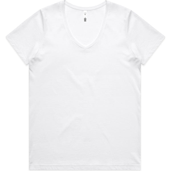 AS Colour Women's Maple V Neck Tee | 4023 (White)