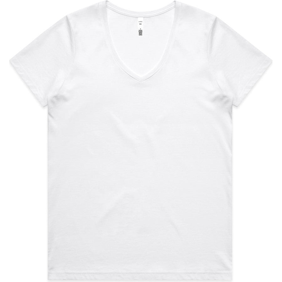 AS Colour Women's Maple V Neck Tee | 4023 (White)