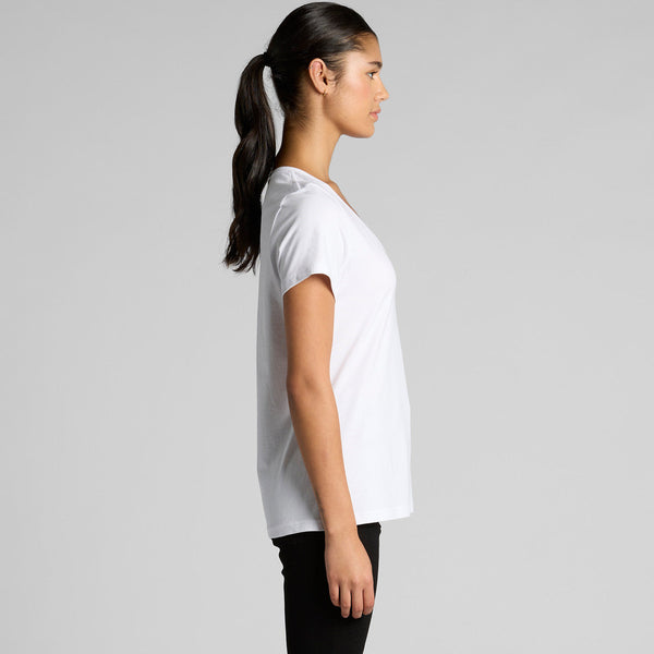 AS Colour Women's Maple V Neck Tee | 4023 (White)