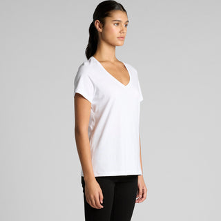 AS Colour Women's Maple V Neck Tee | 4023 (White)