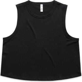 AS Colour 4091 Wo's Martina Crop Tank - Front View | color:Black|view:front
