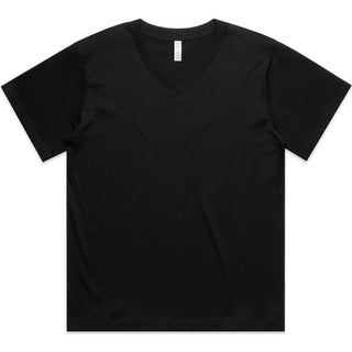 AS Colour 4095 Wo's Martina V Neck Tee - Front View | color:Black|view:front