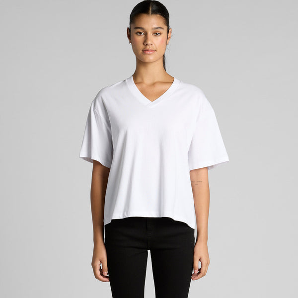 AS Colour Women's Martina V Neck Tee | 4095 (White)