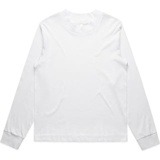 AS Colour 4070 Wo's Mock L/S Tee - Front View | color:White|view:front