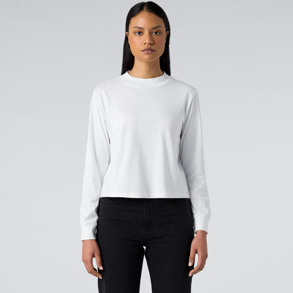 AS Colour Women's Mock L/S Tee | 4070 (White)