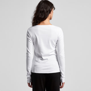 AS Colour Women's Organic Baby Rib L/S Tee | 4075 (White)