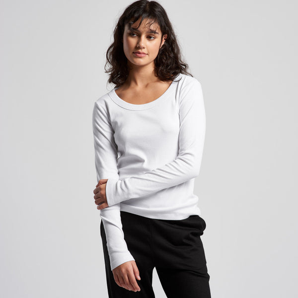 AS Colour Women's Organic Baby Rib L/S Tee | 4075 (White)