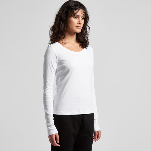 AS Colour Women's Organic Baby Rib L/S Tee | 4075 (White)