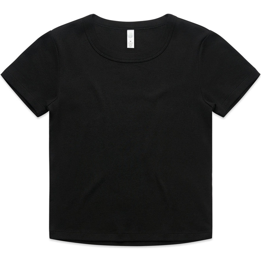 AS Colour Women's Organic Rib Baby Tee | 4074 (Black)