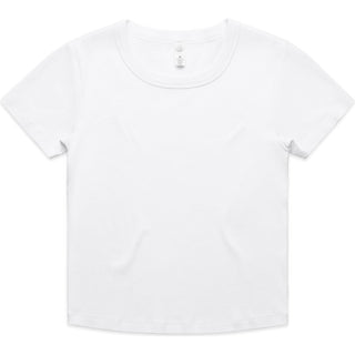 AS Colour 4074 Wo's Organic Rib Baby Tee - Front View | color:White|view:front
