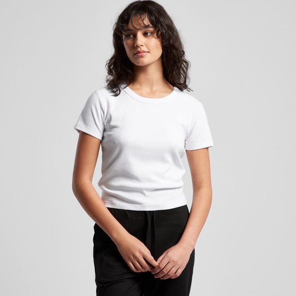 AS Colour Women's Organic Rib Baby Tee | 4074 (Black)