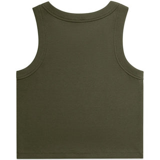 AS Colour 4064G Wo's Organic Rib Crop Tank - Back View | color:Army|view:back