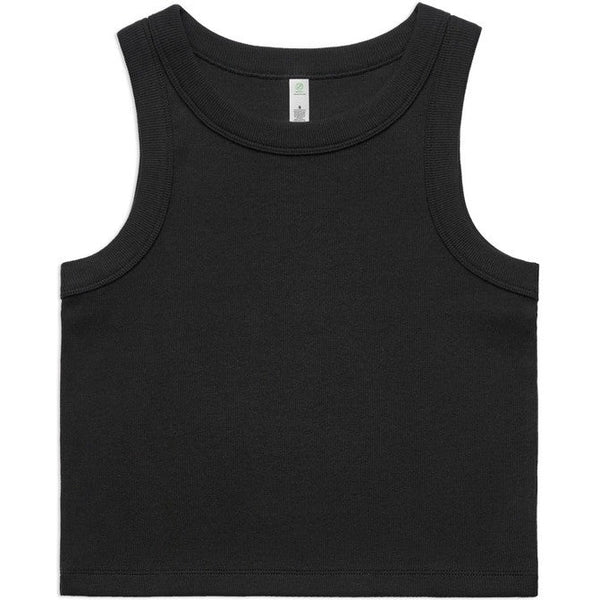 AS Colour Women's Organic Rib Crop Tank | 4064G (Black)