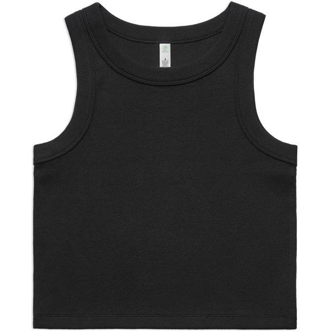 AS Colour Women's Organic Rib Crop Tank | 4064G (Black)