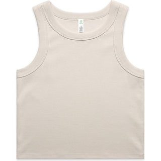 AS Colour 4064G Wo's Organic Rib Crop Tank - Front View | color:Bone|view:front