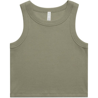 AS Colour 4064G Wo's Organic Rib Crop Tank - Front View | color:Eucalyptus|view:front