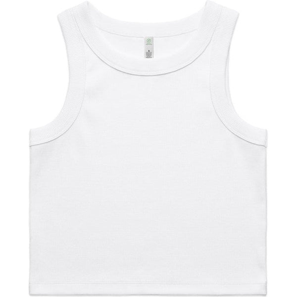 AS Colour Women's Organic Rib Crop Tank | 4064G (White)