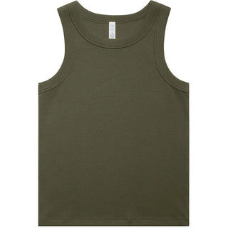 AS Colour 4063G Wo's Organic Rib Tank - Front View | color:Army|view:front