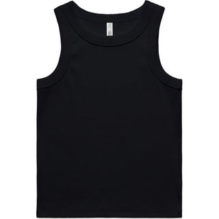 AS Colour 4063G Wo's Organic Rib Tank - Front View | color:Black|view:front