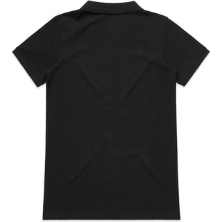 AS Colour 4411 Wo's Pique Polo - Back View | color:Black|view:back