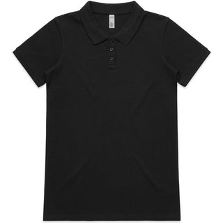 AS Colour 4411 Wo's Pique Polo - Front View | color:Black|view:front