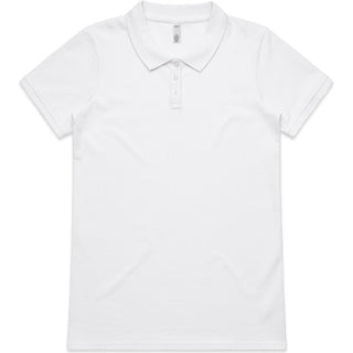 AS Colour 4411 Wo's Pique Polo - Front View | color:White|view:front