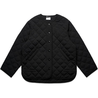 AS Colour 4525 Wo's Quilted Jacket - Front View | color:Black|view:front
