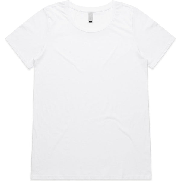 AS Colour Women's Shallow Scoop Tee | 4011 (White)