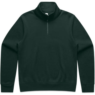 AS Colour 4125 Wo's Stencil Half Zip Crew - Front View | color:Pine Green|view:front