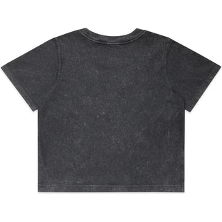 AS Colour 4086 Wo's Stone Wash Heavy Crop Tee - Back View | color:Black Stone|view:back