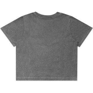 AS Colour 4086 Wo's Stone Wash Heavy Crop Tee - Back View | color:Coal Stone|view:back