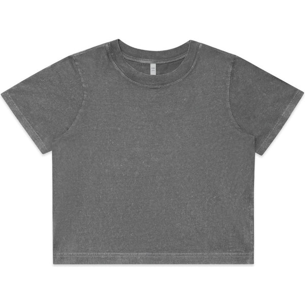 AS Colour Women's Stone Wash Heavy Crop Tee | 4086 (Coal Stone)