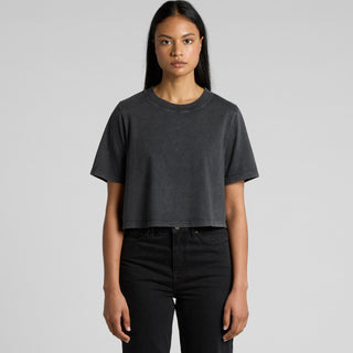AS Colour Women's Stone Wash Heavy Crop Tee | 4086 (Grey Stone)