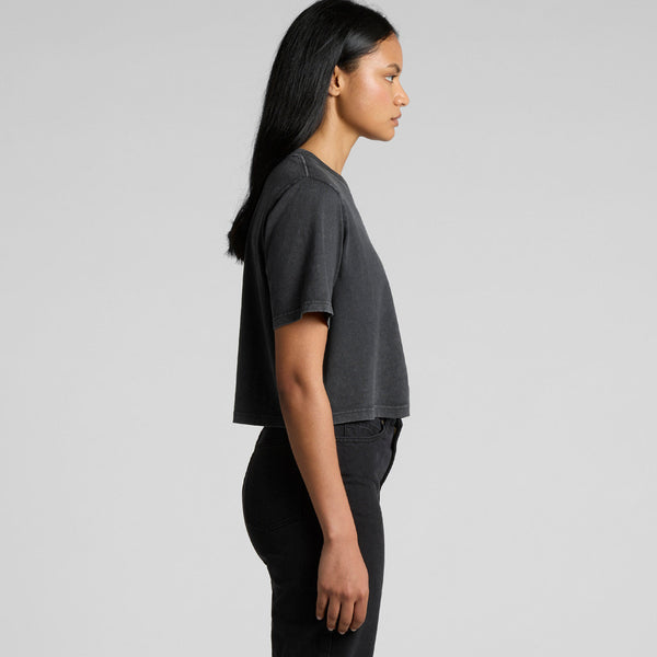 AS Colour Women's Stone Wash Heavy Crop Tee | 4086 (Black Stone)