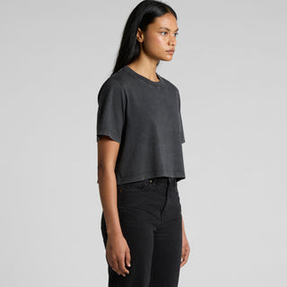 AS Colour Women's Stone Wash Heavy Crop Tee | 4086 (Black Stone)