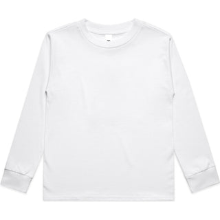 AS Colour 3063 Youth Classic L/S Tee - Front View | color:White|view:front