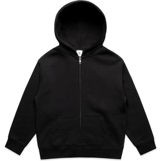 AS Colour 3039 Youth Relax Zip Hood - Front View | color:Black|view:front