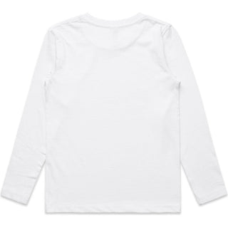 AS Colour 3008 Youth Staple L/S Tee - Back View | color:White|view:back