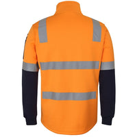JB's Wear 6DARF 1/2 Zip AUST. Rail (D+N) Fleece Sweater - Back View | color:Orange/Navy|view:back