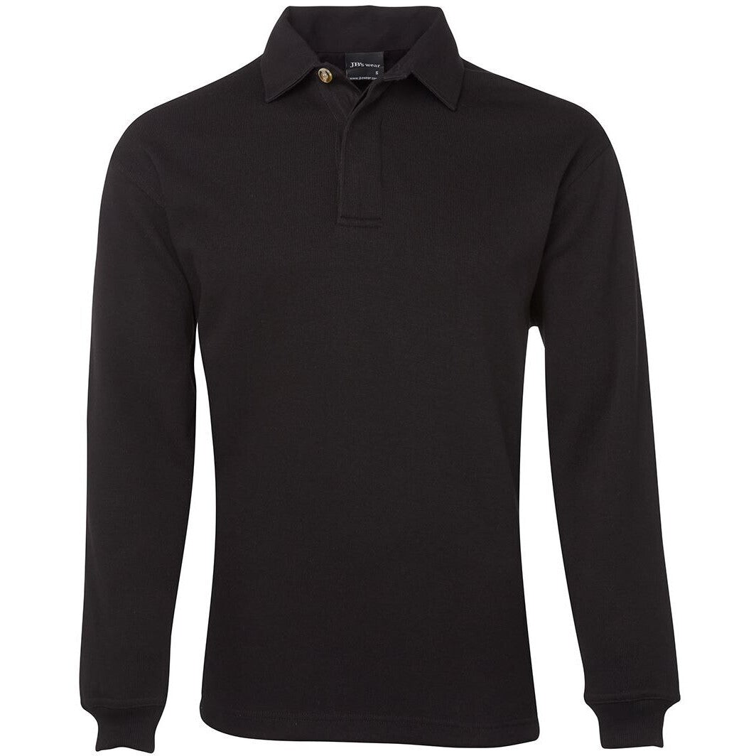 JB's Wear 3RT 2 Tone Rugby - Front View | color:Black/Black|view:front