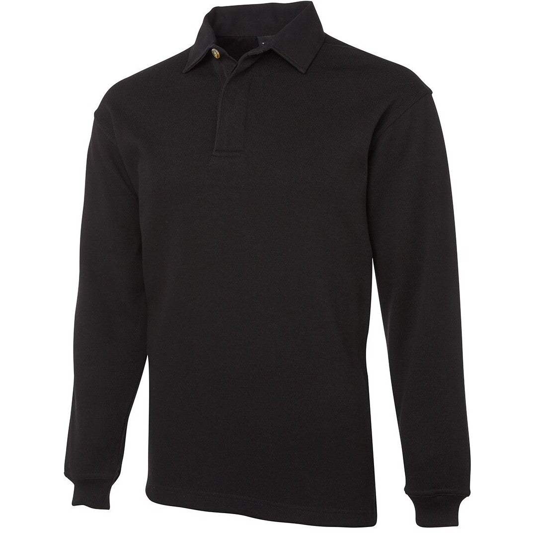 JB's Wear 3RT 2 Tone Rugby - Side View | color:Black/Black|view:side