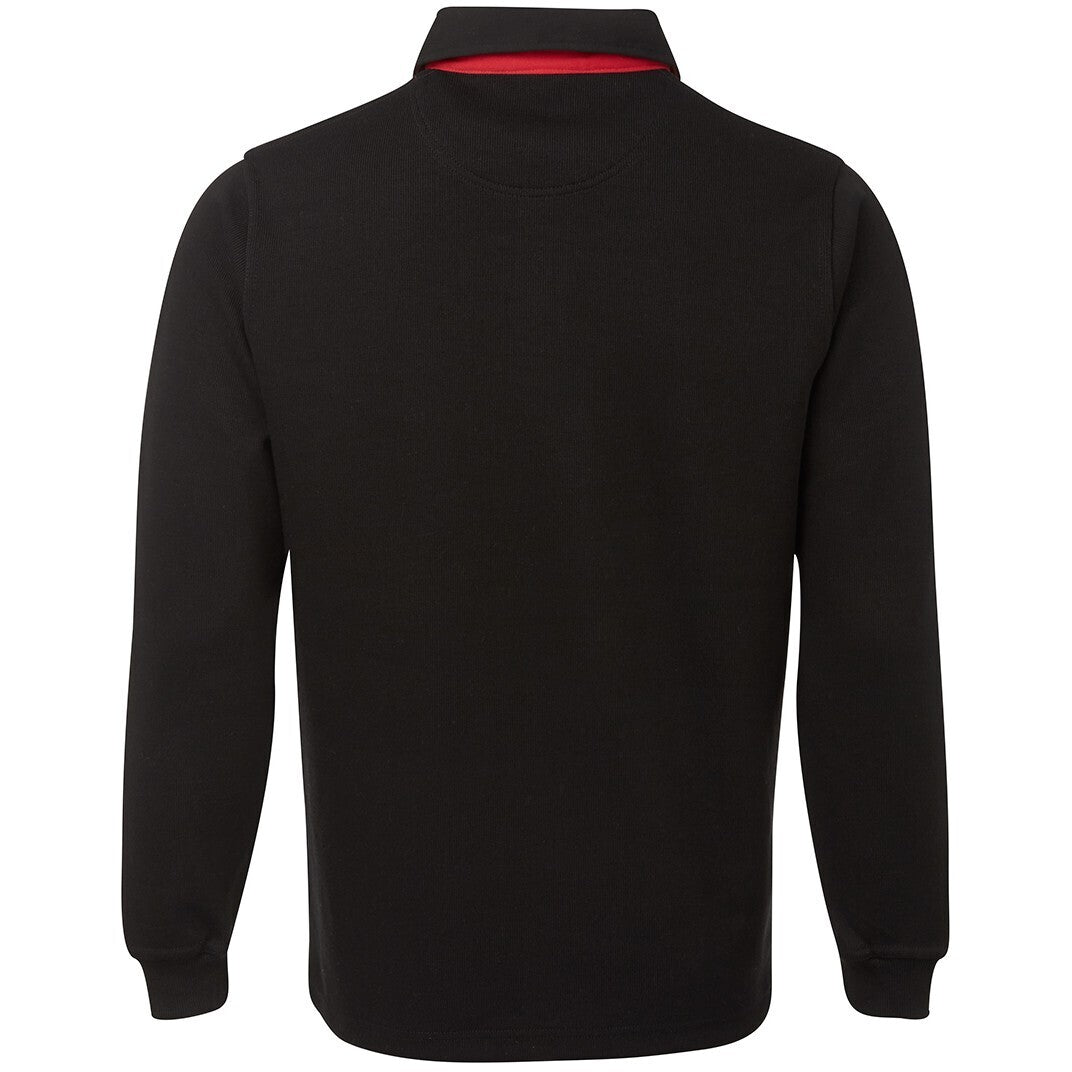 JB's Wear 3RT 2 Tone Rugby - Back View | color:Black/Red|view:back