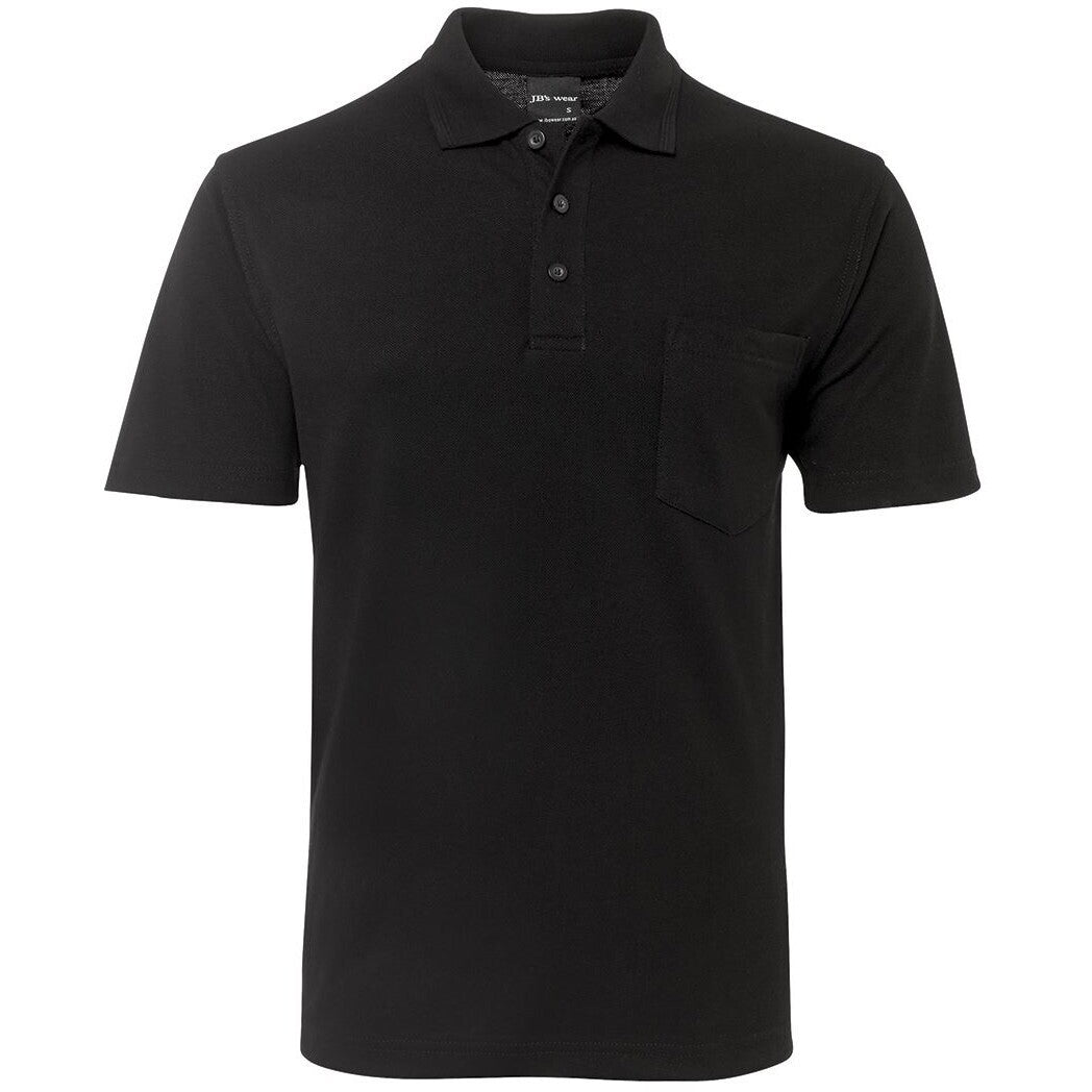 JB's Wear 210P 210 Pocket Polo - Front View | color:Black|view:front