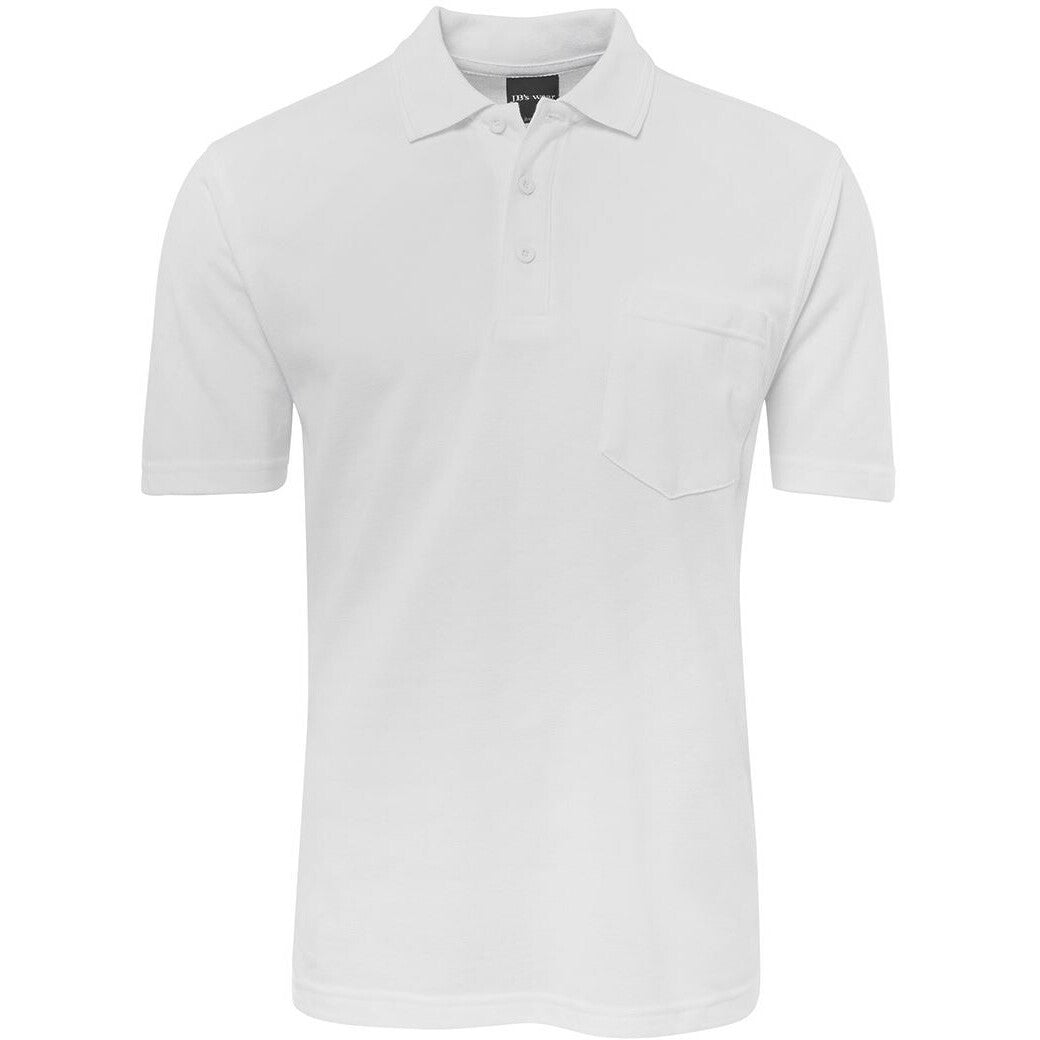 JB's Wear 210P 210 Pocket Polo - Front View | color:White|view:front