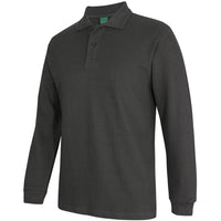 JB's Wear 2PCL 320g L/S Popcorn Cotton Polo - Side View | color:Gunmetal|view:side
