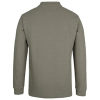 JB's Wear 2PCL 320g L/S Popcorn Cotton Polo - Back View | color:Slate|view:back